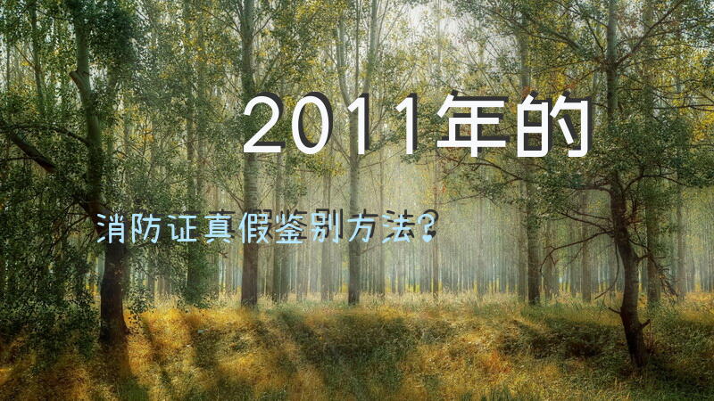 2011年的消防证真假鉴别方法？
